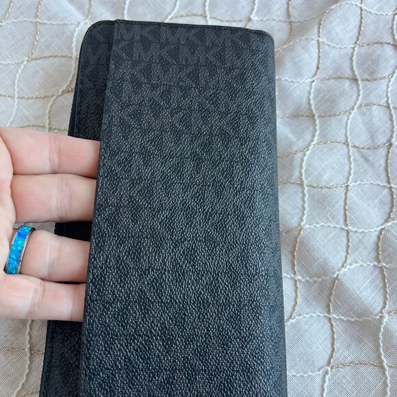 Michael Kors Copper Tech Zip Around Wallet Billfold MK Signature Canvas NWT - Picture 11 of 12